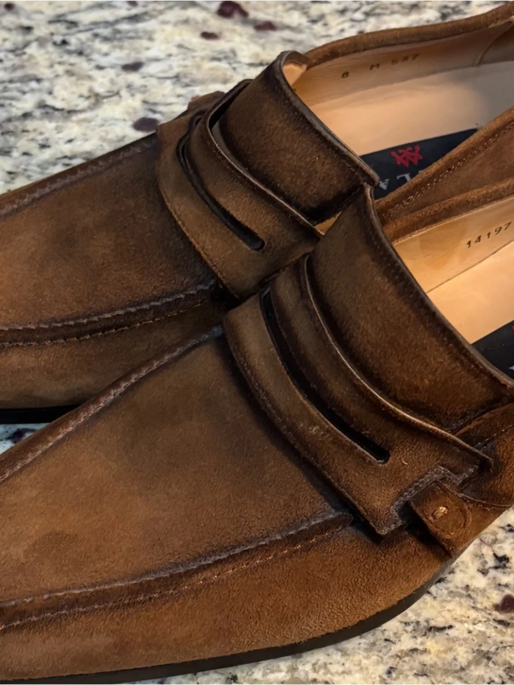Mezlan Tan Suede Penny Loafers